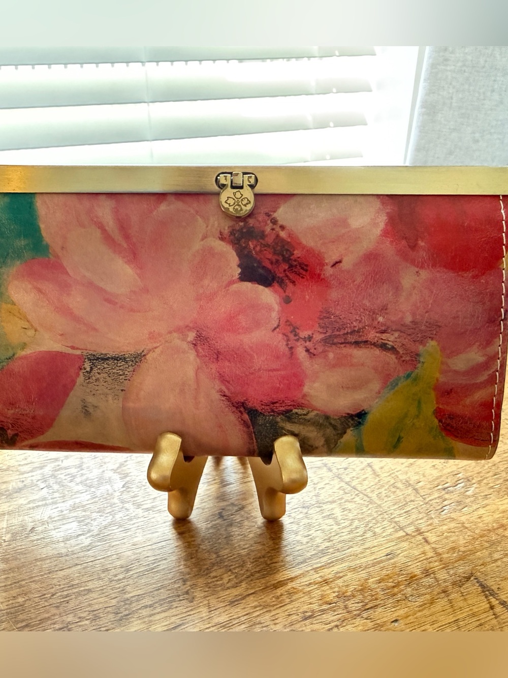 Patricia Nash Cauchy Floral Leather Framed Wallet Clutch